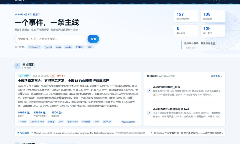 科技新闻事件追踪引擎